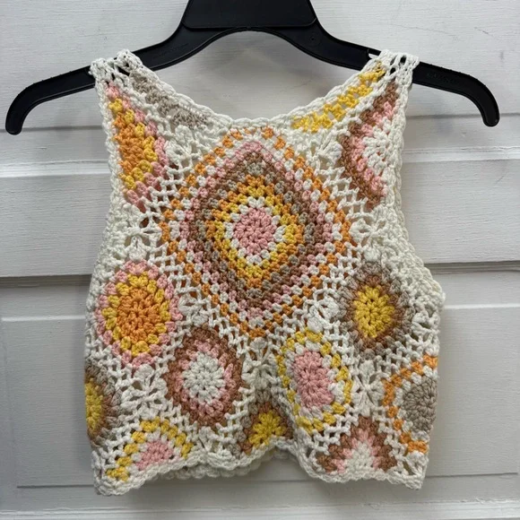 Altar’d State Crochet Granny Square Tank XS Boho Festival - Picture 3 of 8